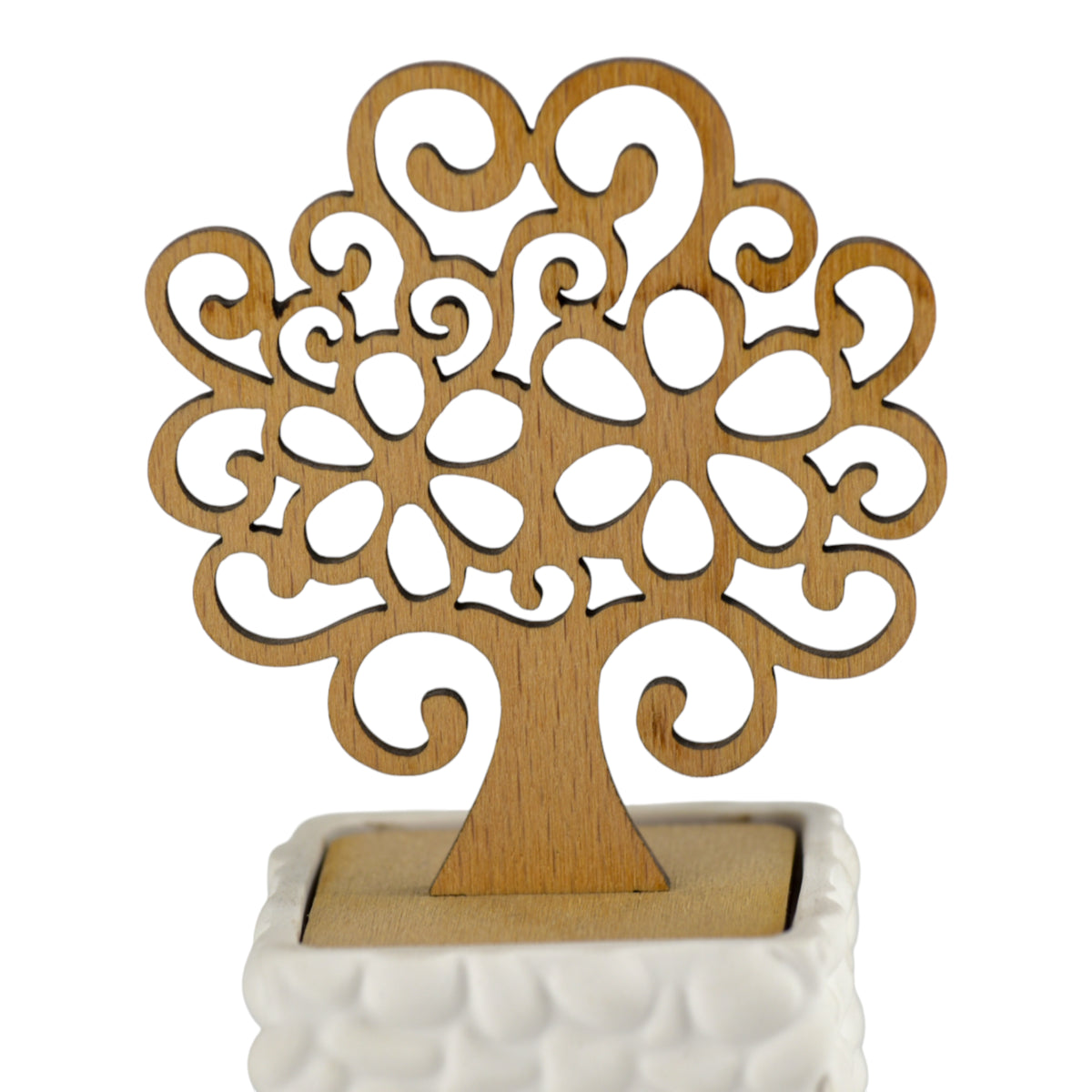 Diffusore d'Ambiente in Resina Bianco Luna con Albero in Legno a Capillarità: Albero della Vita in legno decorativo.