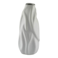 Vaso Scultura "Soft Waves" in Ceramica Bianca