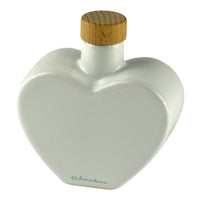 Oliera a Cuore Golden Life con Albero della Vita in porcellana bianca con tappo in legno.