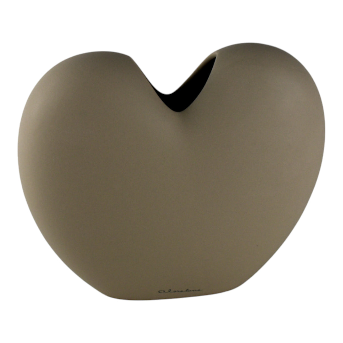 Vaso a Cuore Sweet Love in Ceramica Tortora, design romantico, tonalità tortora/beige elegante, decorazione moderna.